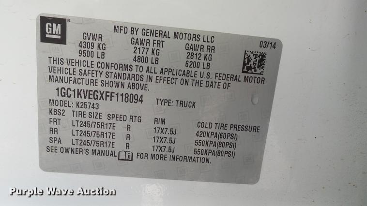 image for item DC5507 2015 Chevrolet Silverado 2500HD Crew Cab pickup truck