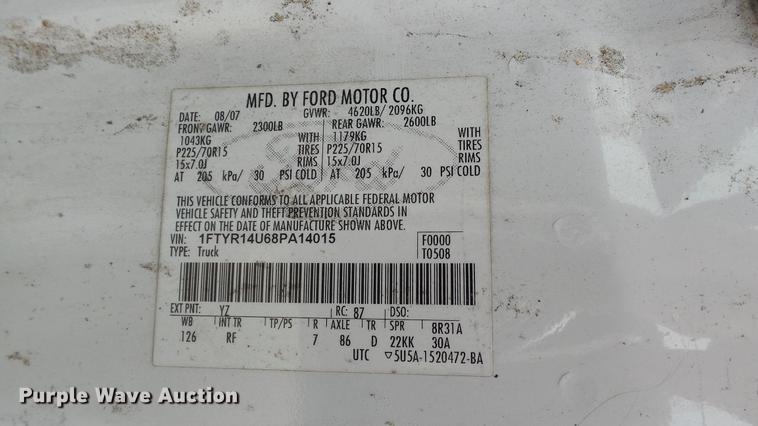 image for item DC5524 2008 Ford Ranger SuperCab pickup truck