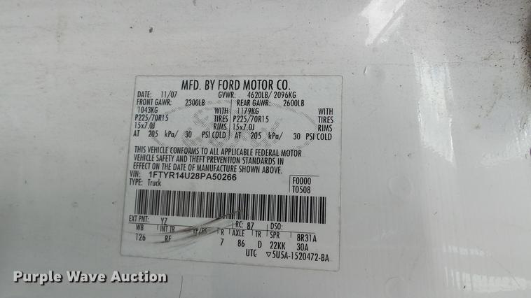 image for item DC5532 2008 Ford Ranger SuperCab pickup truck