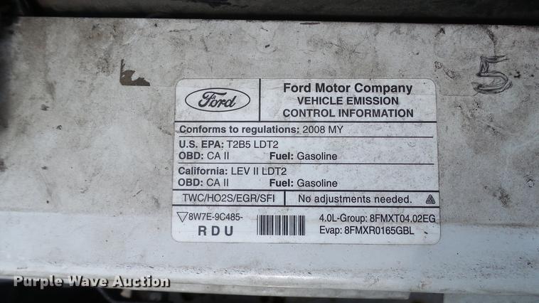 image for item DC5538 2008 Ford Ranger SuperCab pickup truck