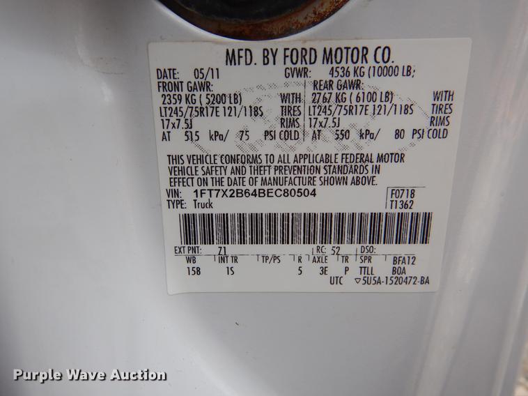 image for item DC5961 2011 Ford F250 Super Duty SuperCab pickup truck