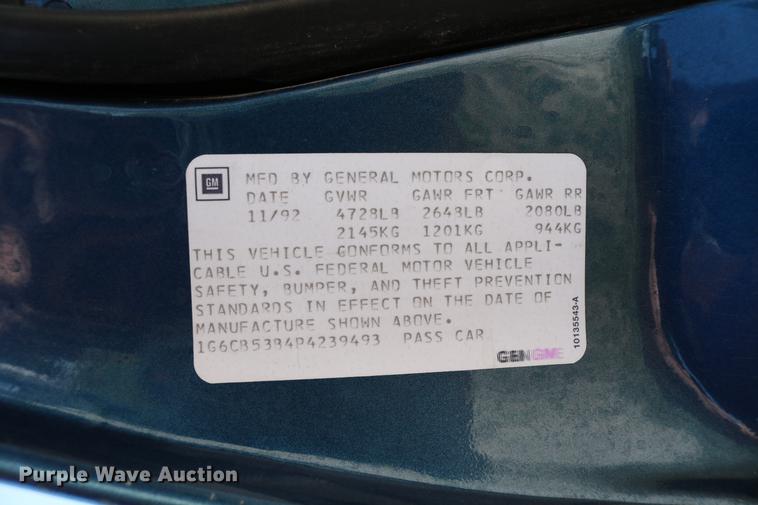 image for item DC7542 1993 Cadillac DeVille Sixty Special