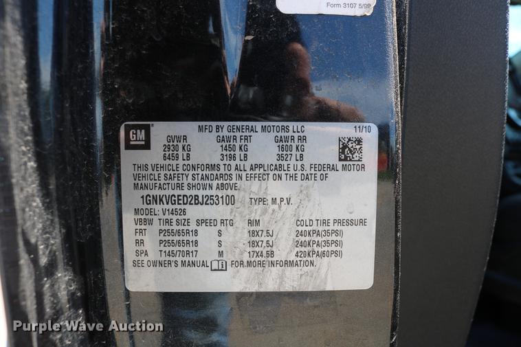 image for item DD4261 2011 Chevrolet Traverse LT SUV