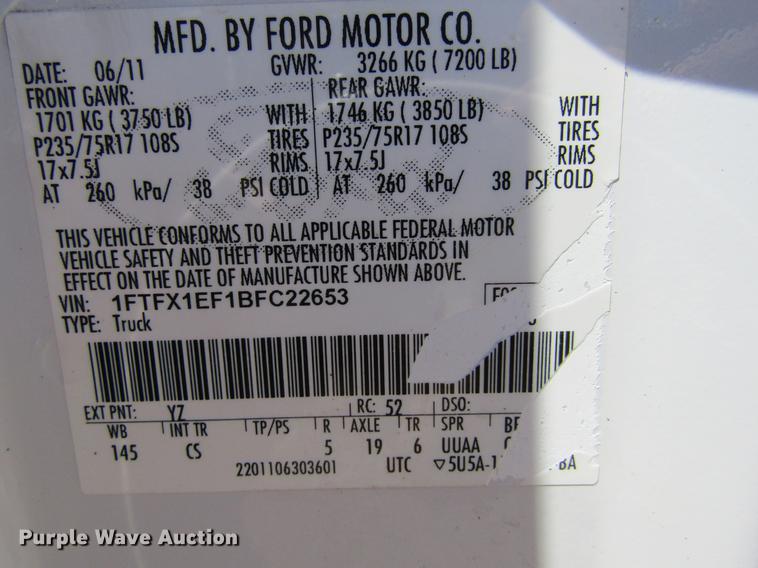 image for item DD5684 2011 Ford F150 XL SuperCab pickup truck