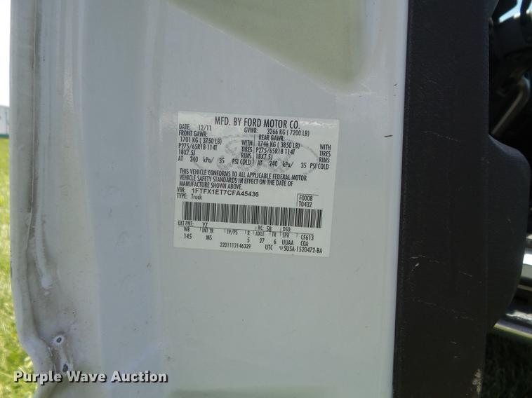 image for item DD7179 2012 Ford F150 XLT SuperCab pickup truck