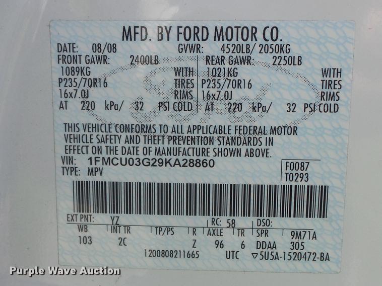 image for item DD7180 2009 Ford Escape XLT SUV