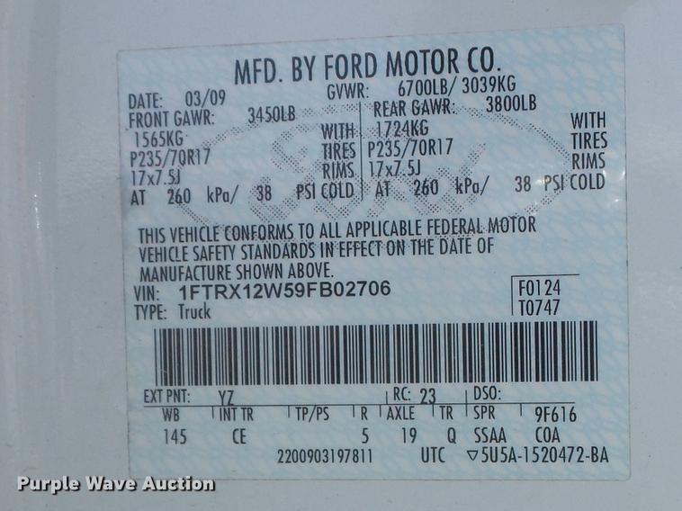 image for item DD7184 2009 Ford F150 XL SuperCab pickup truck