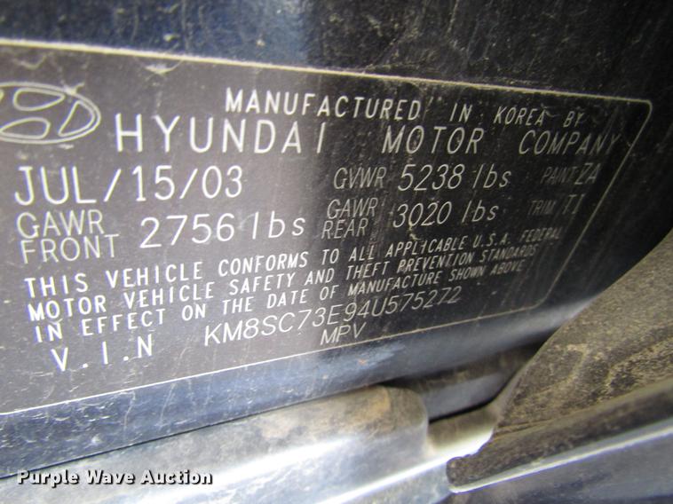 image for item DD7491 2004 Hyundai Santa Fe SUV
