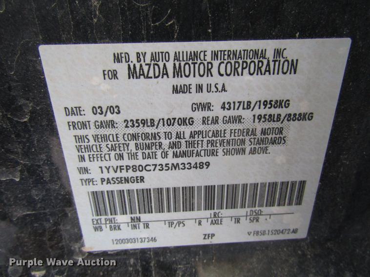 image for item DD7496 2003 Mazda Mazda 6