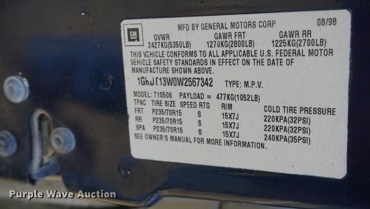 image for item DD7676 1998 GMC Jimmy SUV