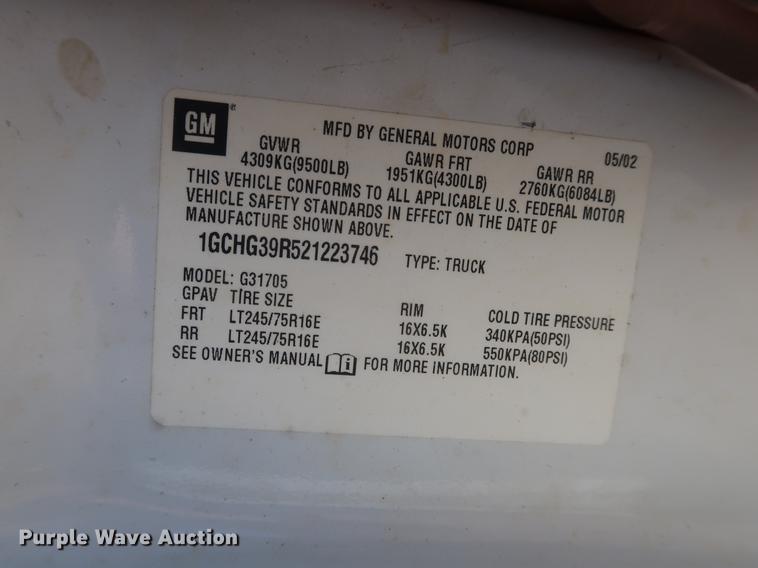 image for item DD9584 2002 Chevrolet Express 3500 van