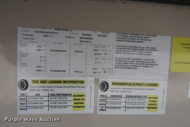 image for item DF3574 2014 Forest River Salem Hemisphere Lite camper