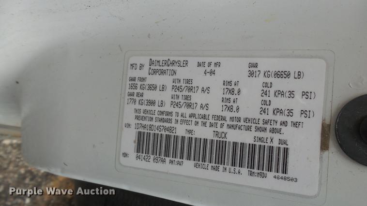 image for item DP9525 2004 Dodge Ram 1500 Quad Cab pickup truck