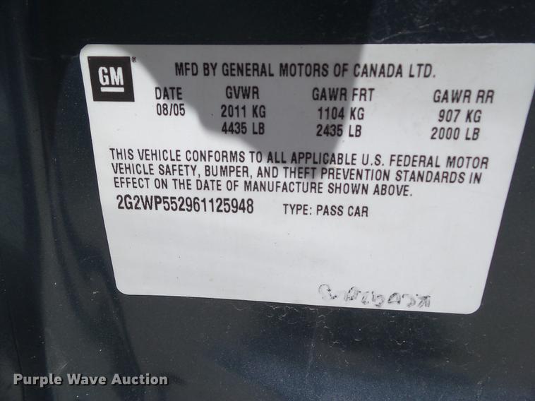 image for item DZ9350 2006 Pontiac Grand Prix