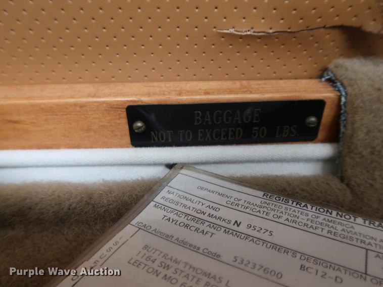 image for item EP9363 1946 Taylorcraft BC12D airplane