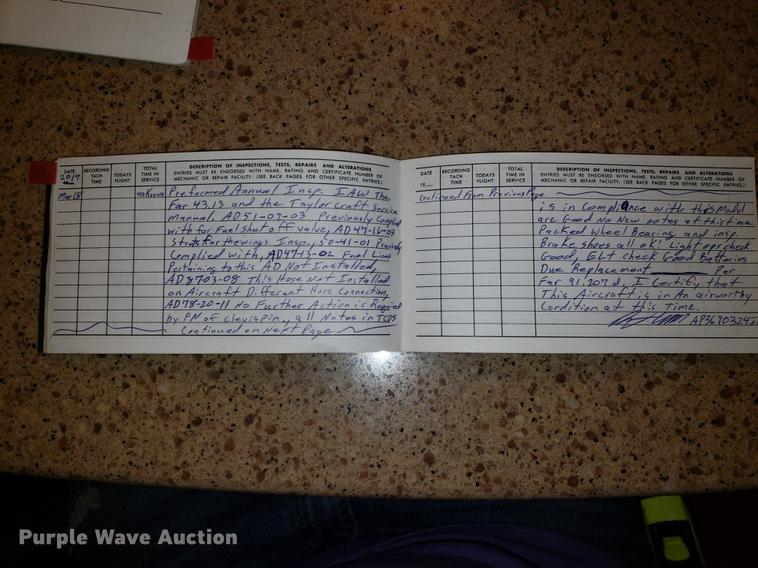 image for item EP9363 1946 Taylorcraft BC12D airplane