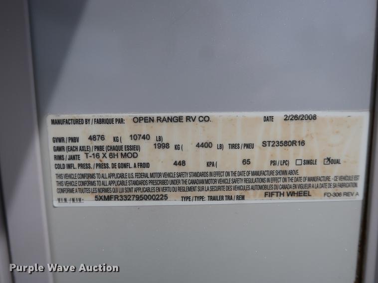 image for item EP9422 2009 Open Range camper