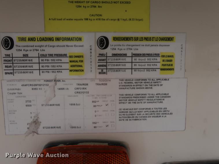 image for item EP9425 2015 Cedar Creek Silverback camper