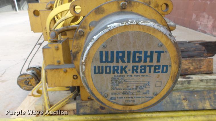 image for item ET9684 Wright wire rope hoist
