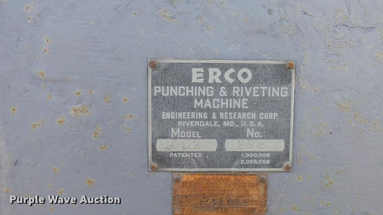 image for item ET9689 Erco 1002 punching and riveting machine