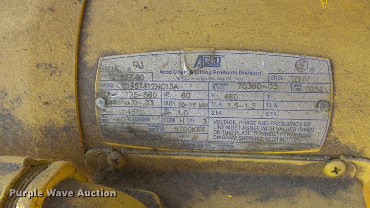 image for item ET9692 Wright wire rope hoist