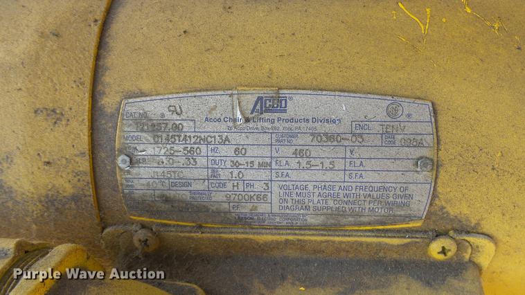 image for item ET9692 Wright wire rope hoist