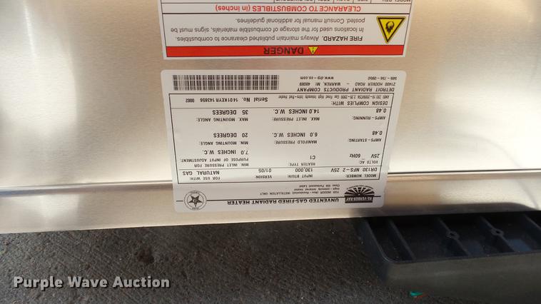 image for item ET9702 Detroit radiant heater