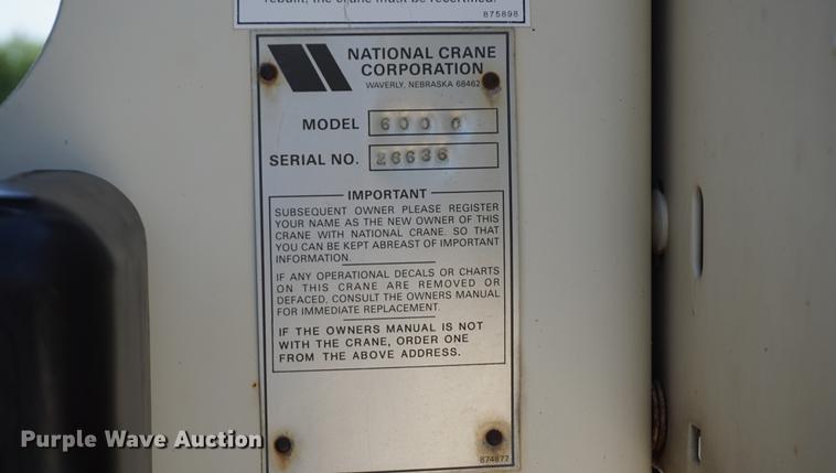 image for item DB6009 1996 Ford LN7000 crane truck