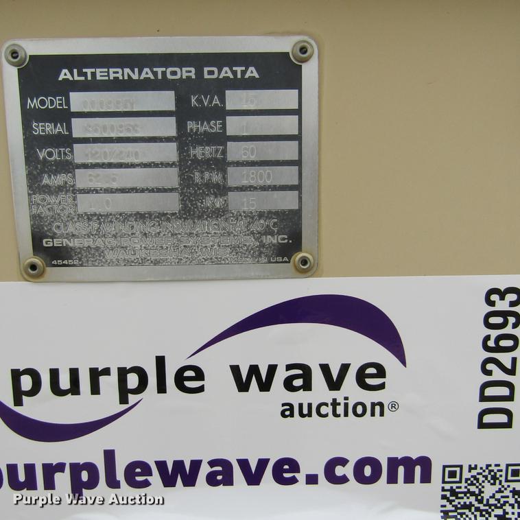 image for item DD2693 1998 Generac 0009951 generator