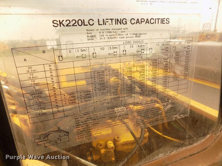 image for item DD2750 1996 Kobelco SK220LC excavator