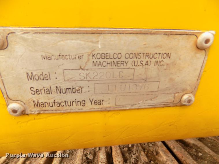 image for item DD2750 1996 Kobelco SK220LC excavator