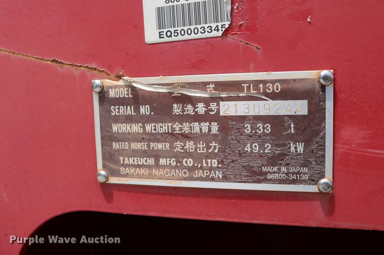 image for item DD8286 2007 Takeuchi TL130 skid steer