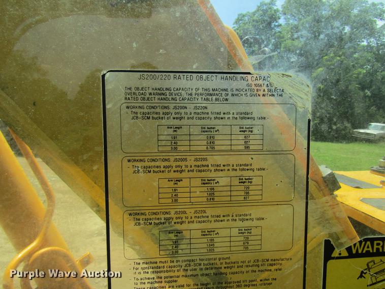 image for item DD8502 2000 JCB JS200 excavator