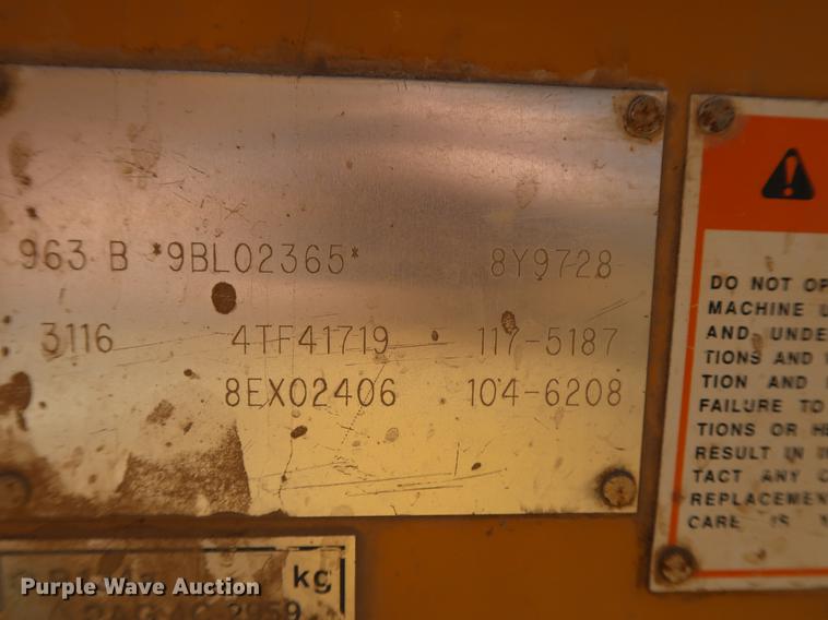 image for item DD9582 1998 Caterpillar 963B track loader