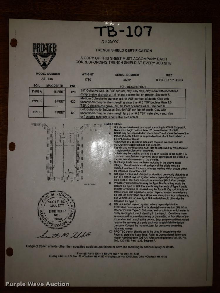 image for item DD9585 Pro-Tec trench box
