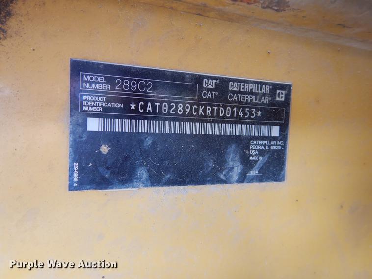 image for item DE1723 2013 Caterpillar 289C2 skid steer