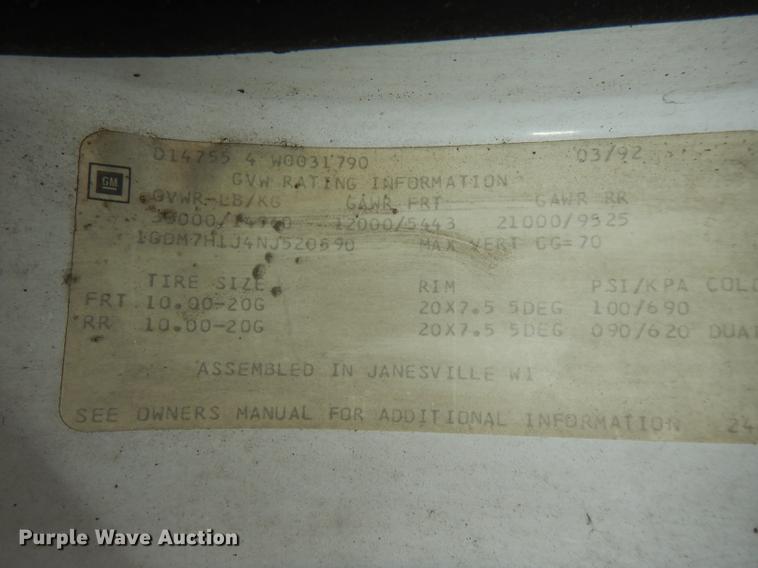 image for item DE1788 1992 GMC TopKick SL bucket truck