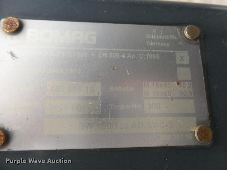 image for item DE3678 1995 Bomag BW120AD-3 double drum vibratory roller