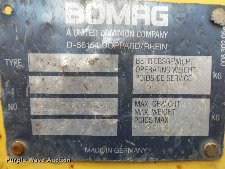 image for item DE3678 1995 Bomag BW120AD-3 double drum vibratory roller