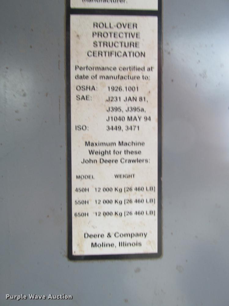 image for item DE3679 2002 John Deere 650H LGP dozer