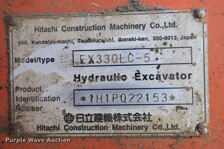image for item DE3684 2000 Hitachi EX330LC excavator