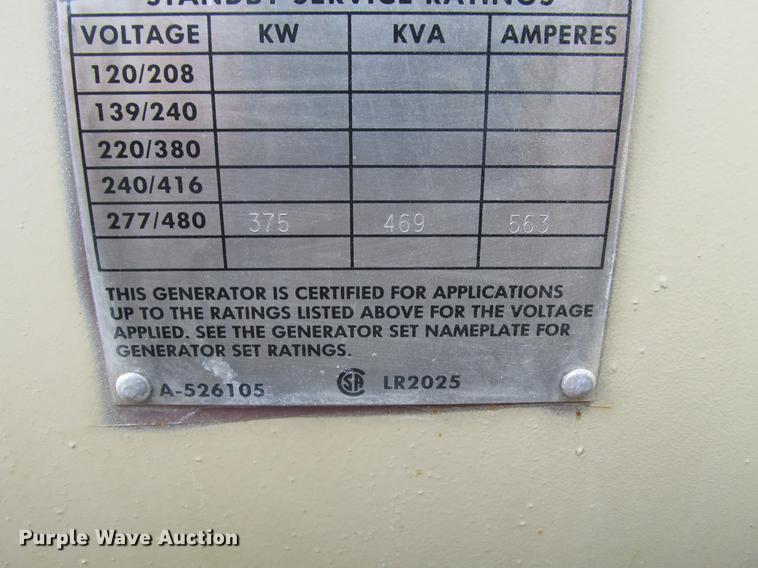 image for item DE3698 Kohler generator