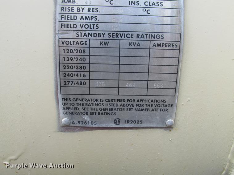 image for item DE3698 Kohler generator