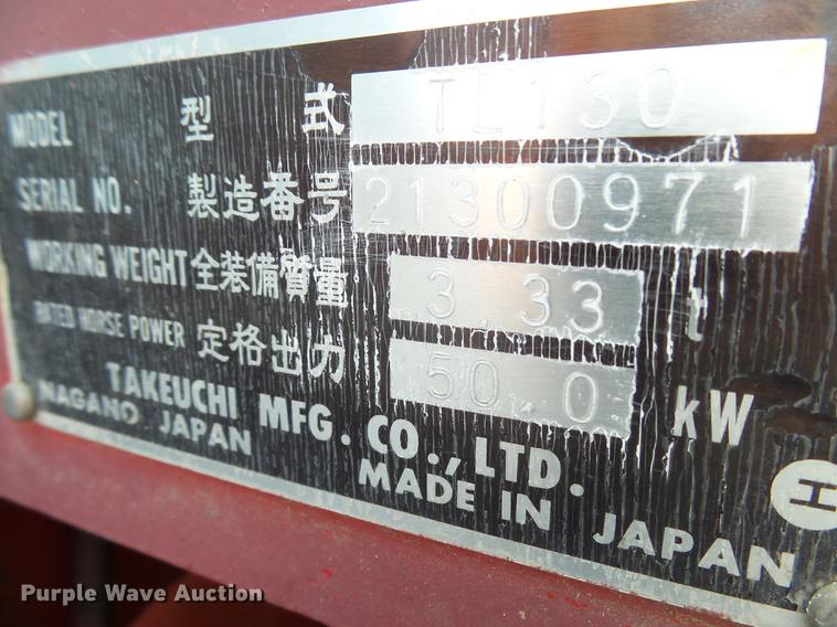 image for item DX9111 2003 Takeuchi TL130 skid steer