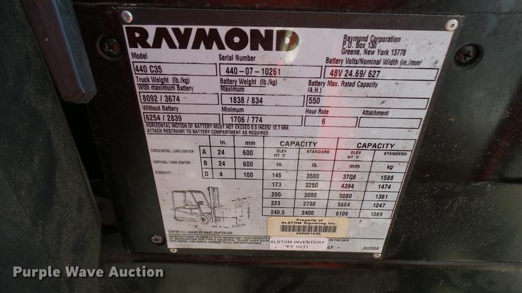 image for item DX9363 Raymond 440-C35 forklift