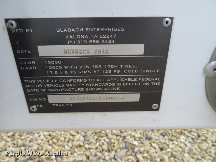 image for item EJ9590 2016 Slabach Wheeler Reeler reel trailer