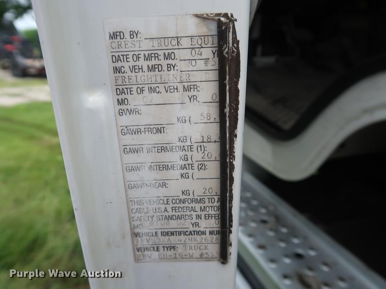 image for item EP9365 2002 Freightliner FL80 Crew Cab crane truck