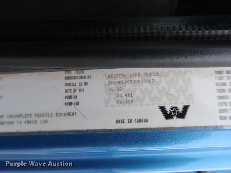 image for item EP9382 2003 Western Star 4900FA dump truck