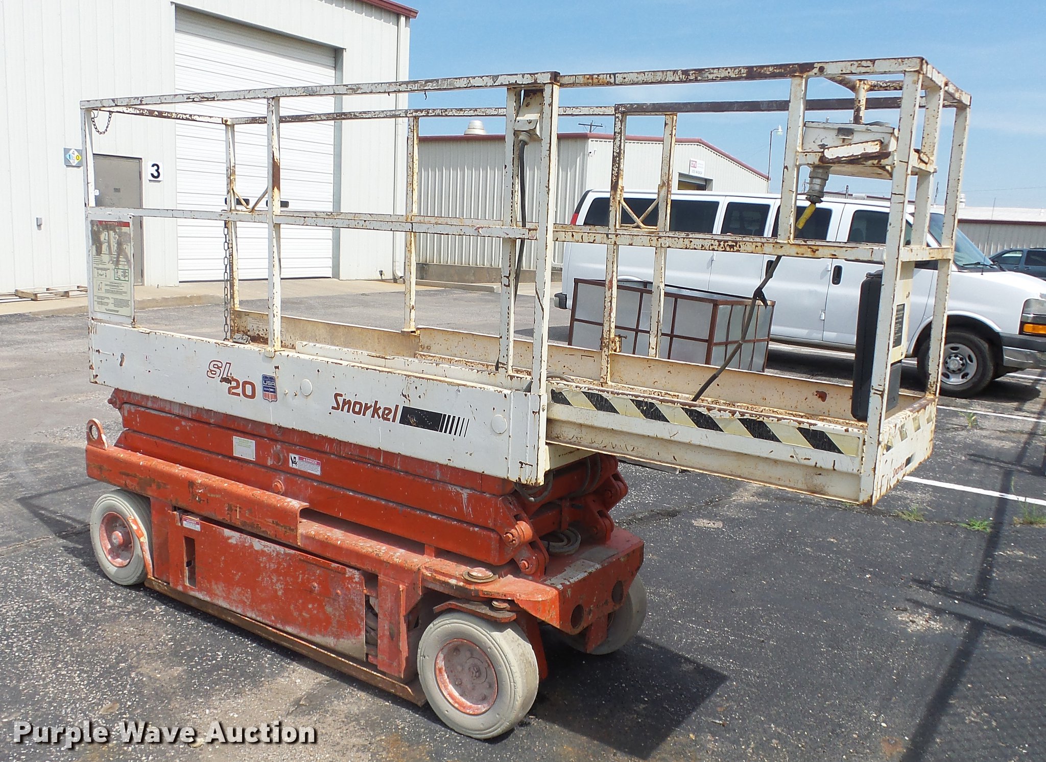 Snorkel SL20 scissor lift in Wichita, KS Item EZ9438 sold Purple Wave