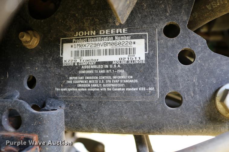 image for item DC7523 John Deere X729 Ultimate lawn mower